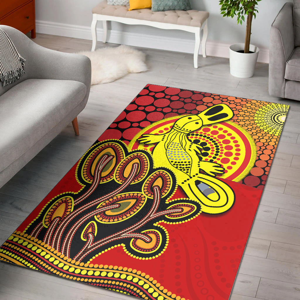 aboriginal-platypus-area-rug-tree-on-the-hill-sunshine