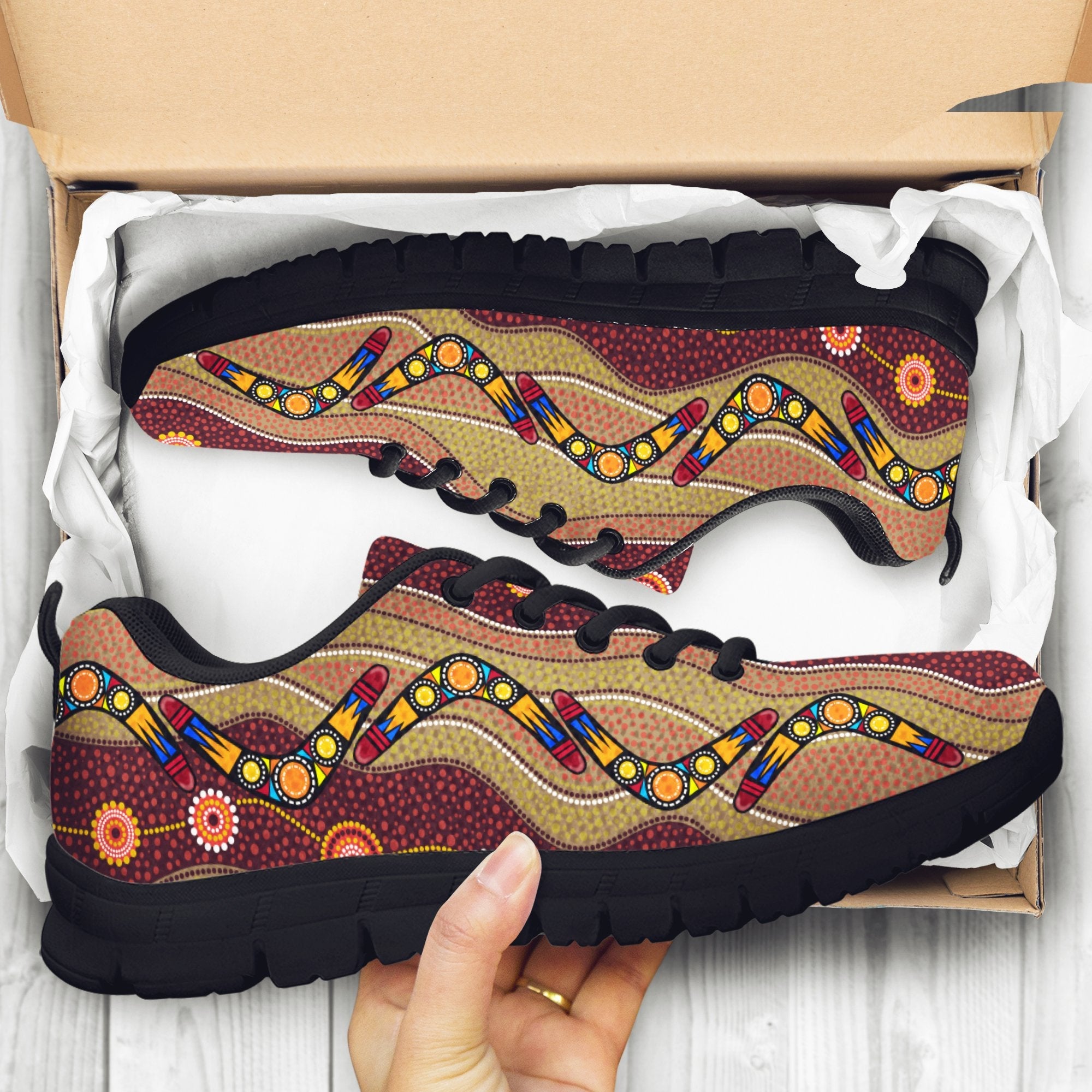 aboriginal-sneakers-boomerang-patterns-circle-dot-painting
