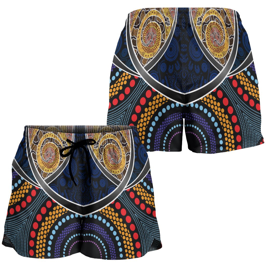 Women Short -  Aboriginal Dot Panting Art With Snake - Vibe Hoodie