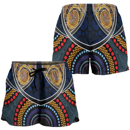 Women Short -  Aboriginal Dot Panting Art With Snake - Vibe Hoodie