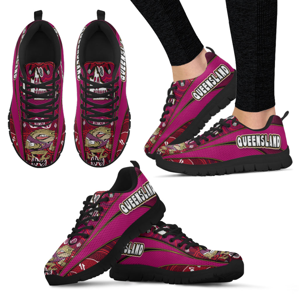 queensland-rugby-league-sneakers-queensland-maroons-mascot-aboriginal-art-state-of-origin-high-sneakers