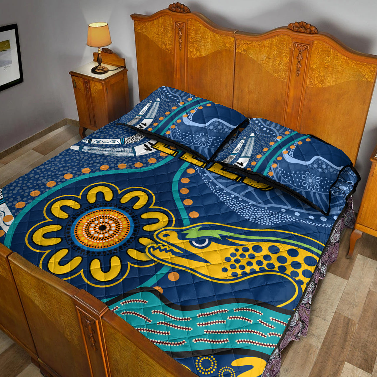 eels-rugby-quilt-bed-set-custom-indigenous-eels-quilt-bed-set