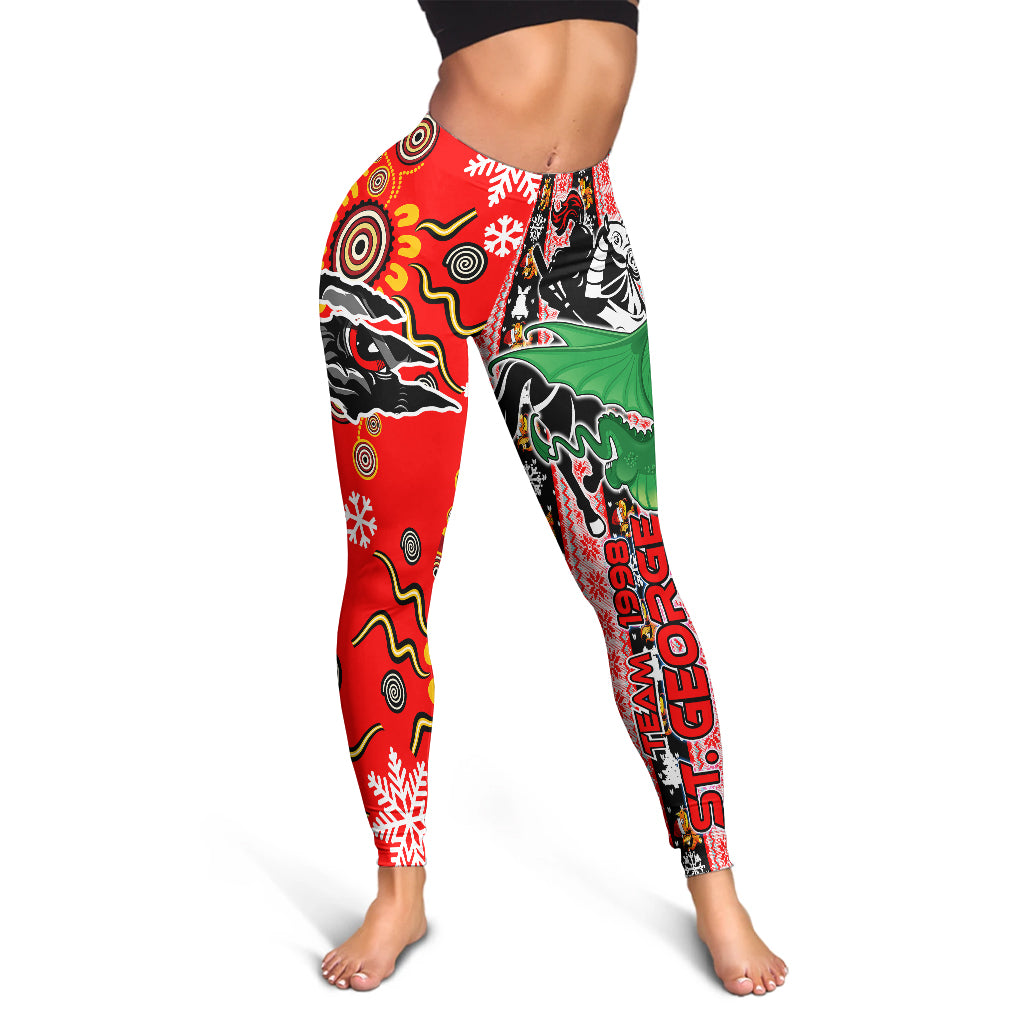 st-george-rugby-christmas-leggings-st-george-xmas-green-dragon-with-snowflakes-and-rugby-ball-leggings