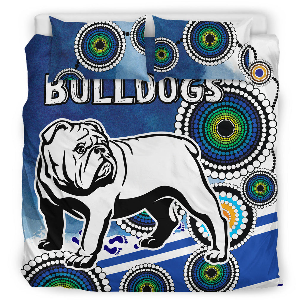 bulldogs-rugby-bedding-set-custom-indigenous-bulldogs-bedding-set