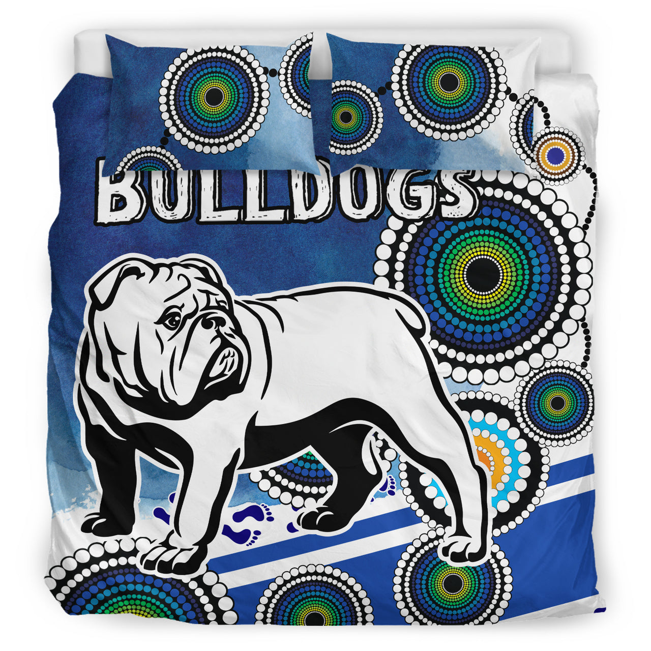 bulldogs-rugby-bedding-set-custom-indigenous-bulldogs-bedding-set