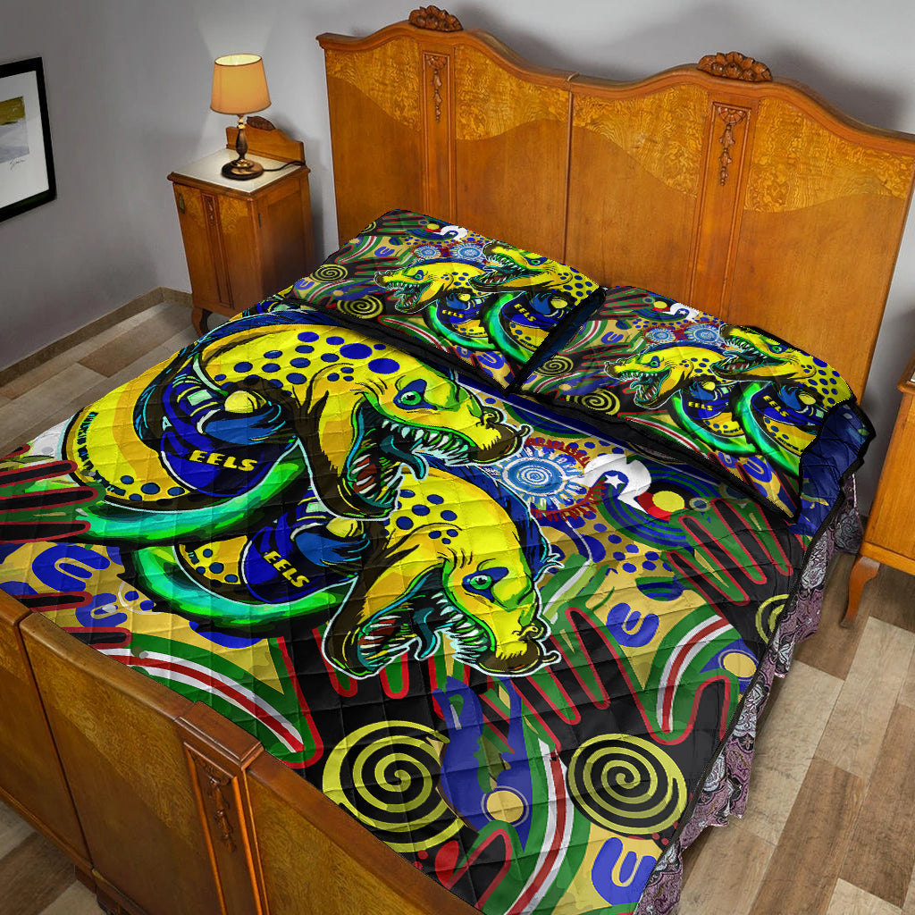 eels-rugby-quilt-bed-set-custom-eels-australia-naidoc-week-getting-up-standing-up-and-showing-up
