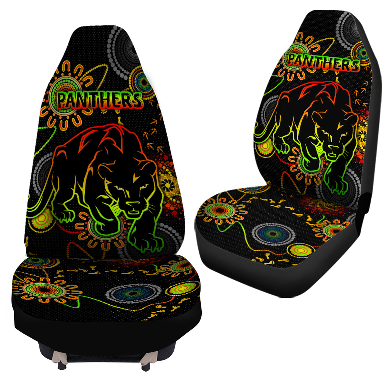 panthers-rugby-car-seat-cover-custom-indigenous-black-panthers-car-seat-cover