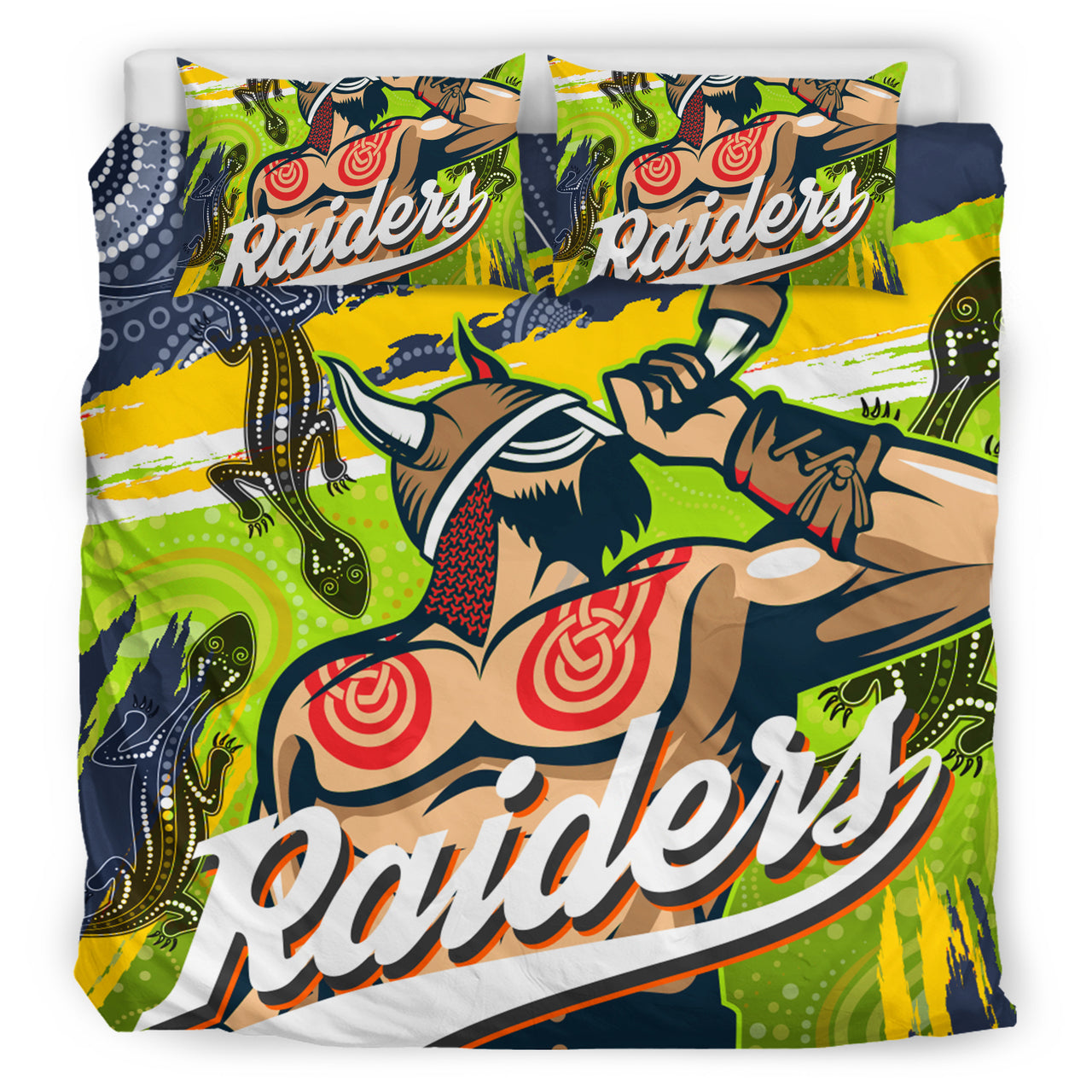 raiders-2022-custom-aboriginal-bedding-set-the-indigenous-viking-soul