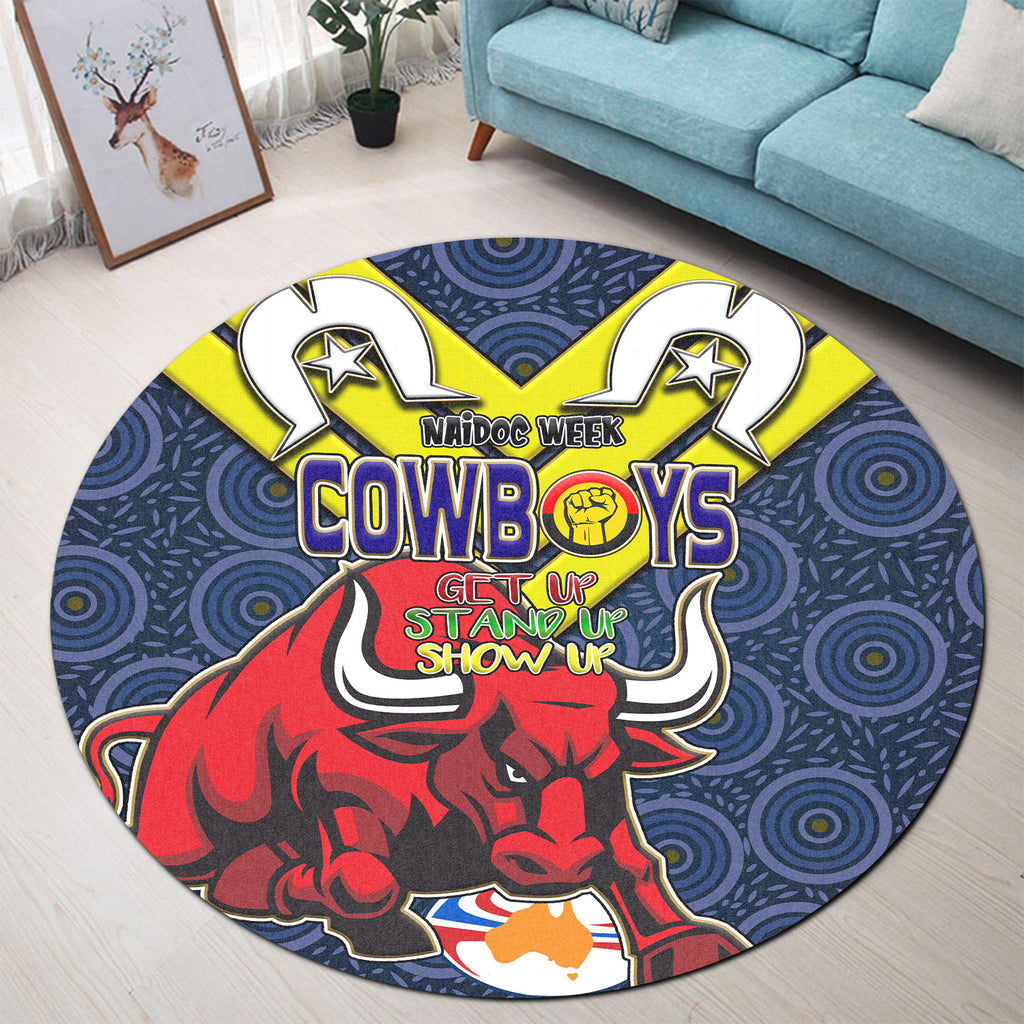cowboys-rugby-round-rug-cowboys-naidoc-week-buffalo-rugby-get-up-stand-up-show-up-with-aboriginal-patterns-round-rug