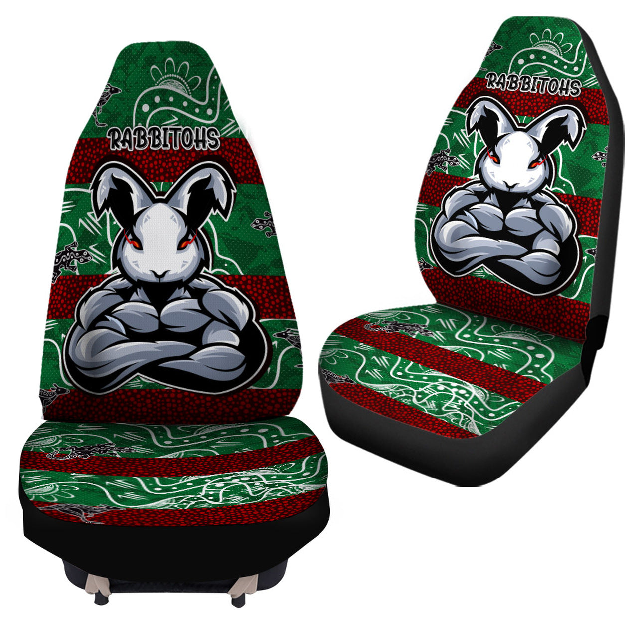 rabbitohs-rugby-car-seat-covers-custom-indigenous-super-rabbitohs-car-seat-covers