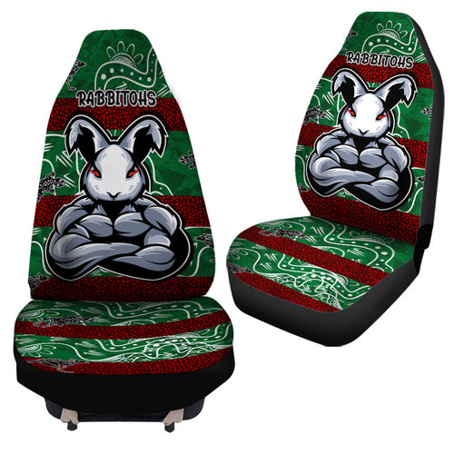 rabbitohs-rugby-car-seat-covers-custom-indigenous-super-rabbitohs-car-seat-covers