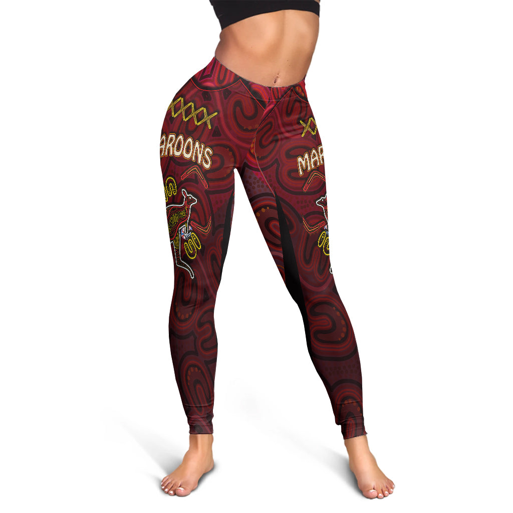 maroons-rugby-leggings-qld-maroons-kangaroo-with-aboriginal-culture-leggings