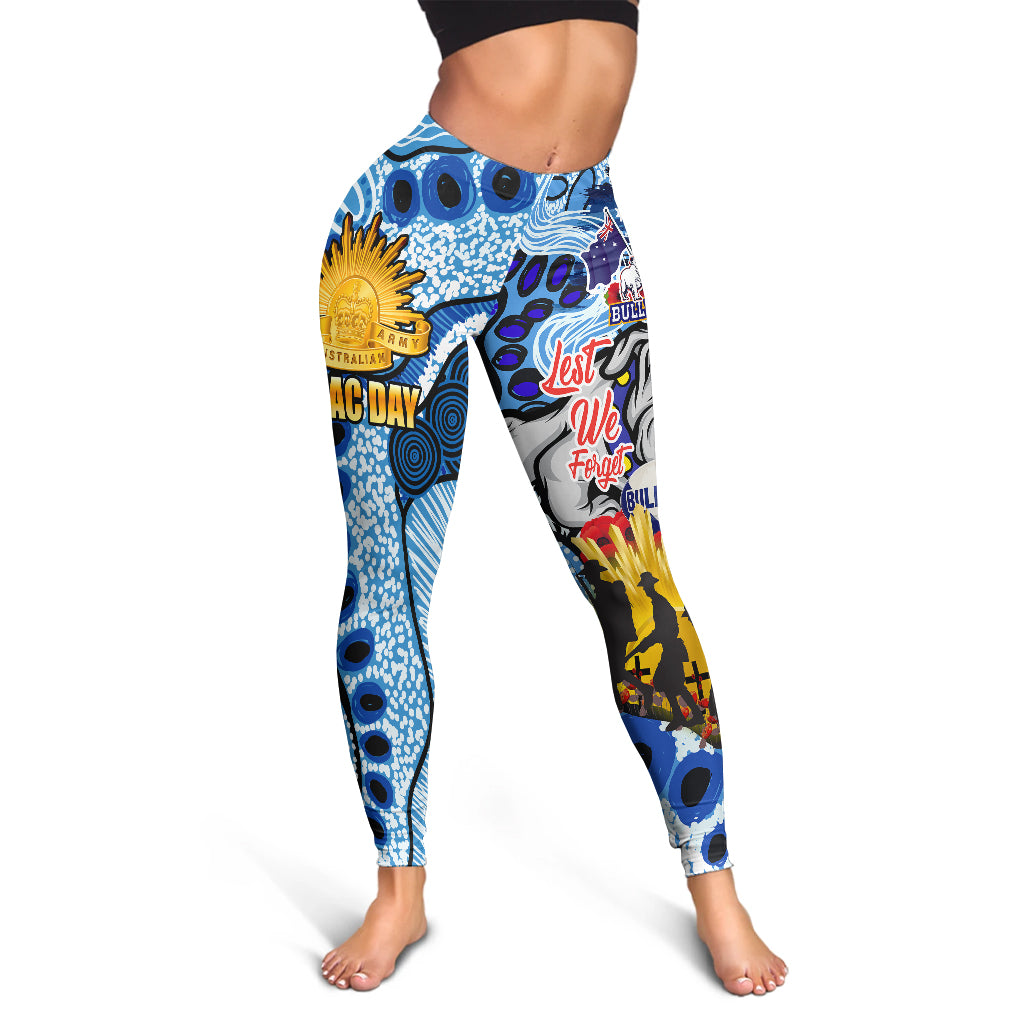 bulldogs-rugby-australia-and-nz-anzac-day-leggings-lest-we-forget-bulldogs-with-rugby-ball-and-aboriginal-patterns-leggings
