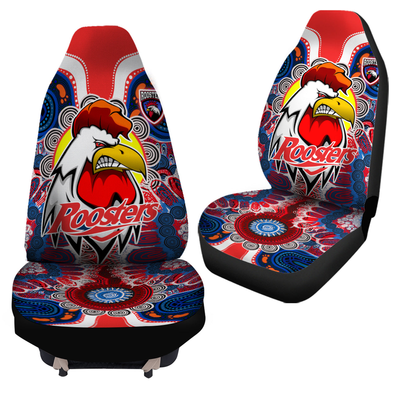 roosters-indigenous-rugby-custom-car-seat-cover-protection-under-the-sun