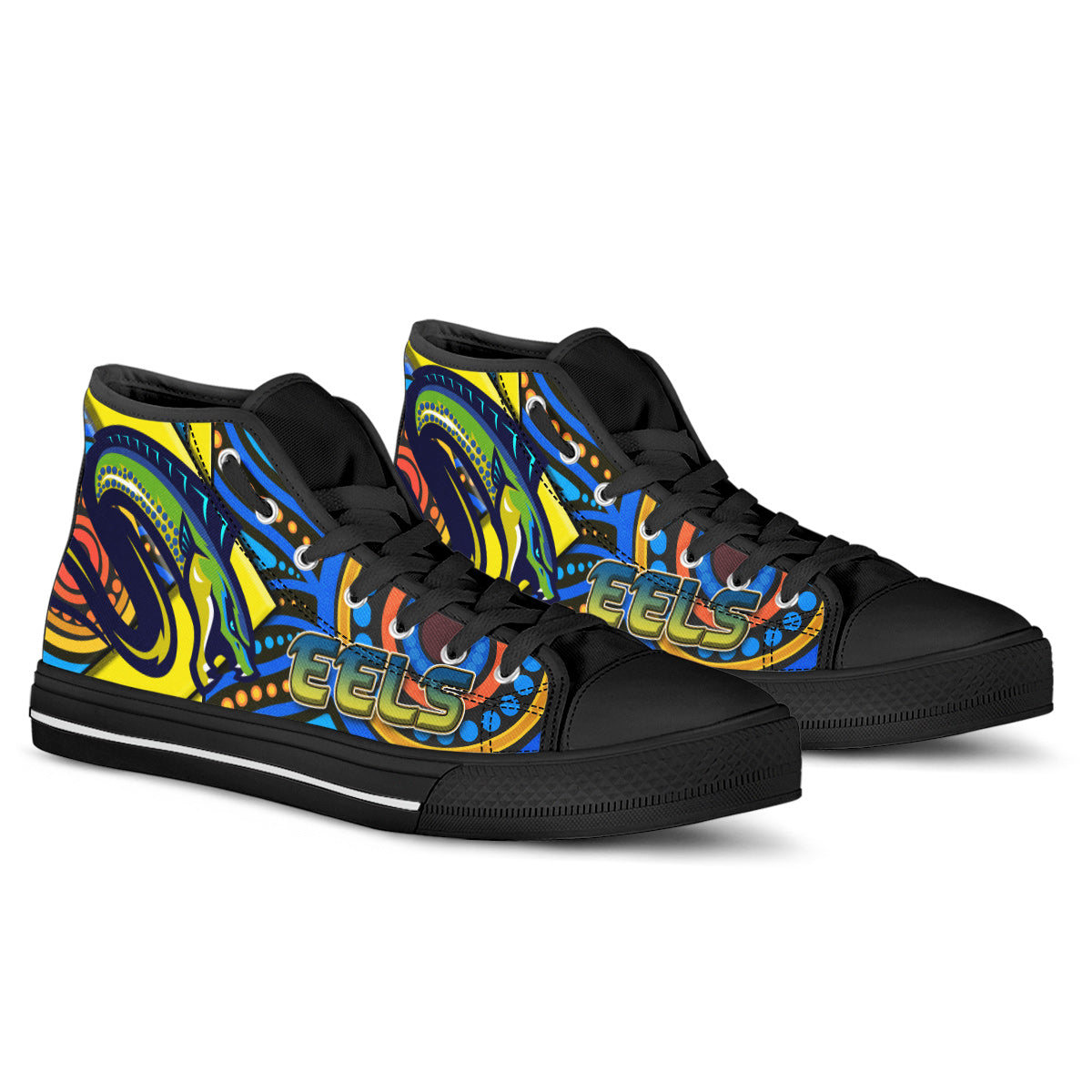 eels-rugby-high-top-shoes-electric-eel-with-aboriginal-patterns
