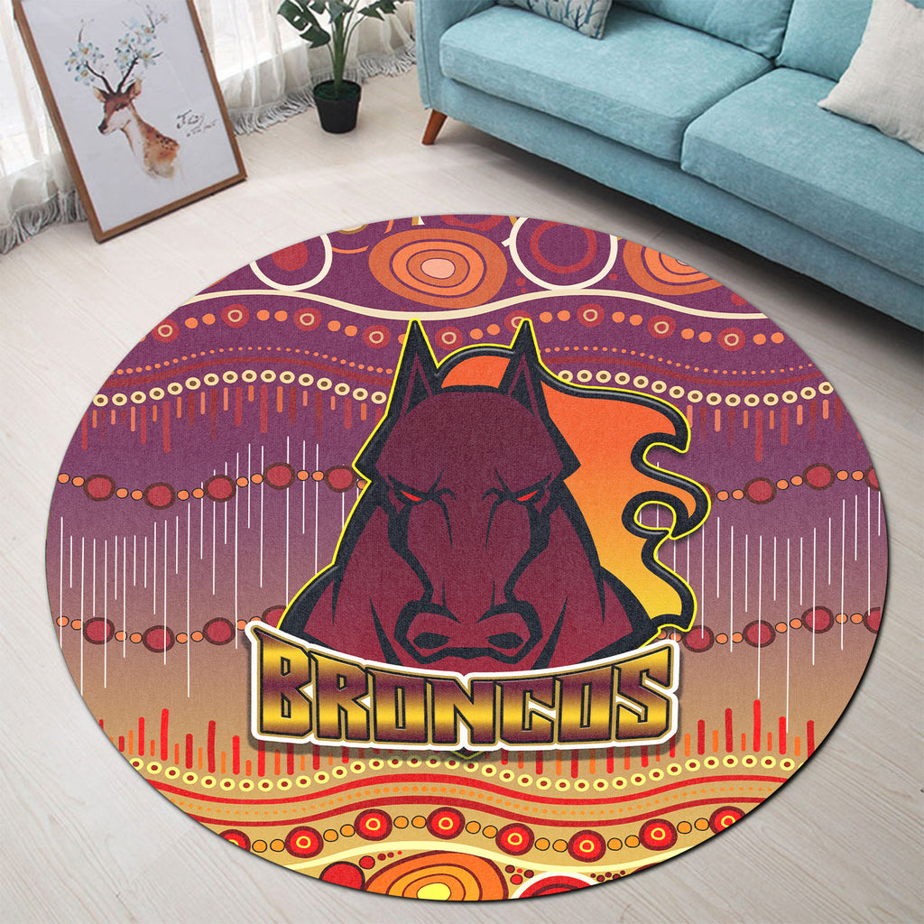 broncos-rugby-round-rug-horse-aboriginal-patterns-round-rug