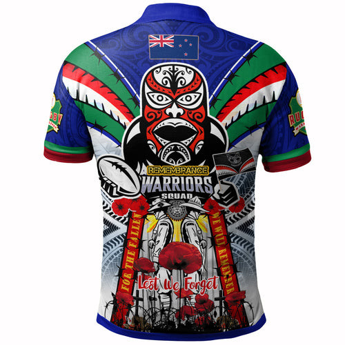 warriors-rugby-custom-anzac-polo-shirt-remembrance-warriors-with-maori-mask-and-aboriginal-patterns-home-and-away