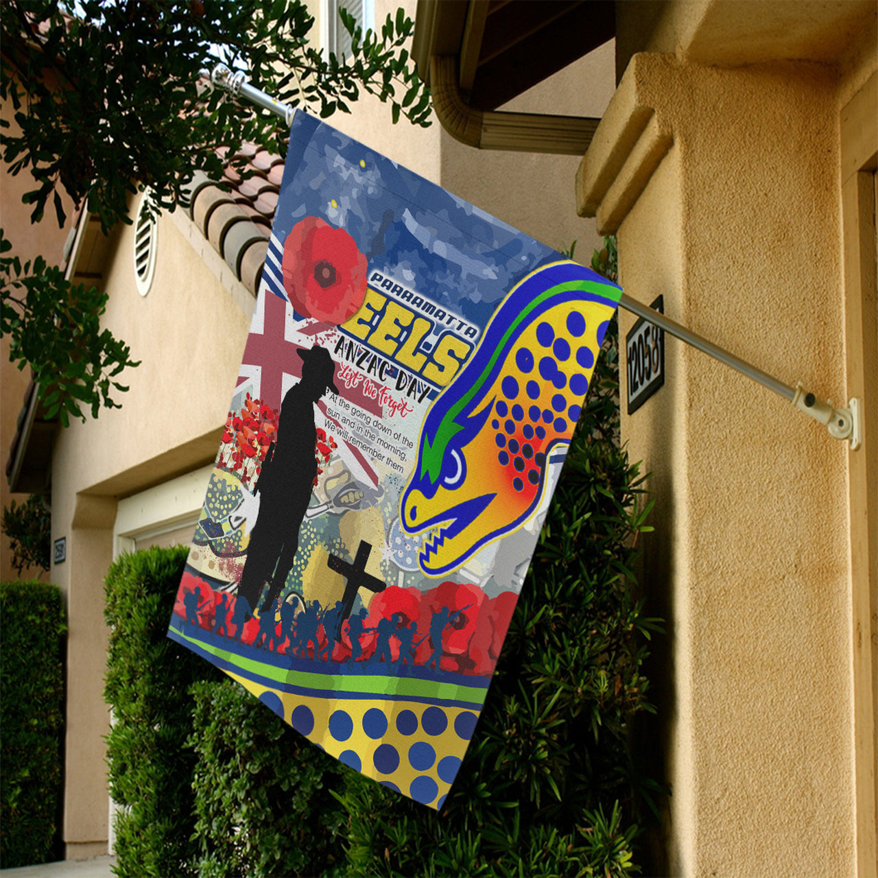 eels-rugby-australia-anzac-day-lest-we-forget-flag-remembrance-eels-with-anzac-poppy-watercolour-style