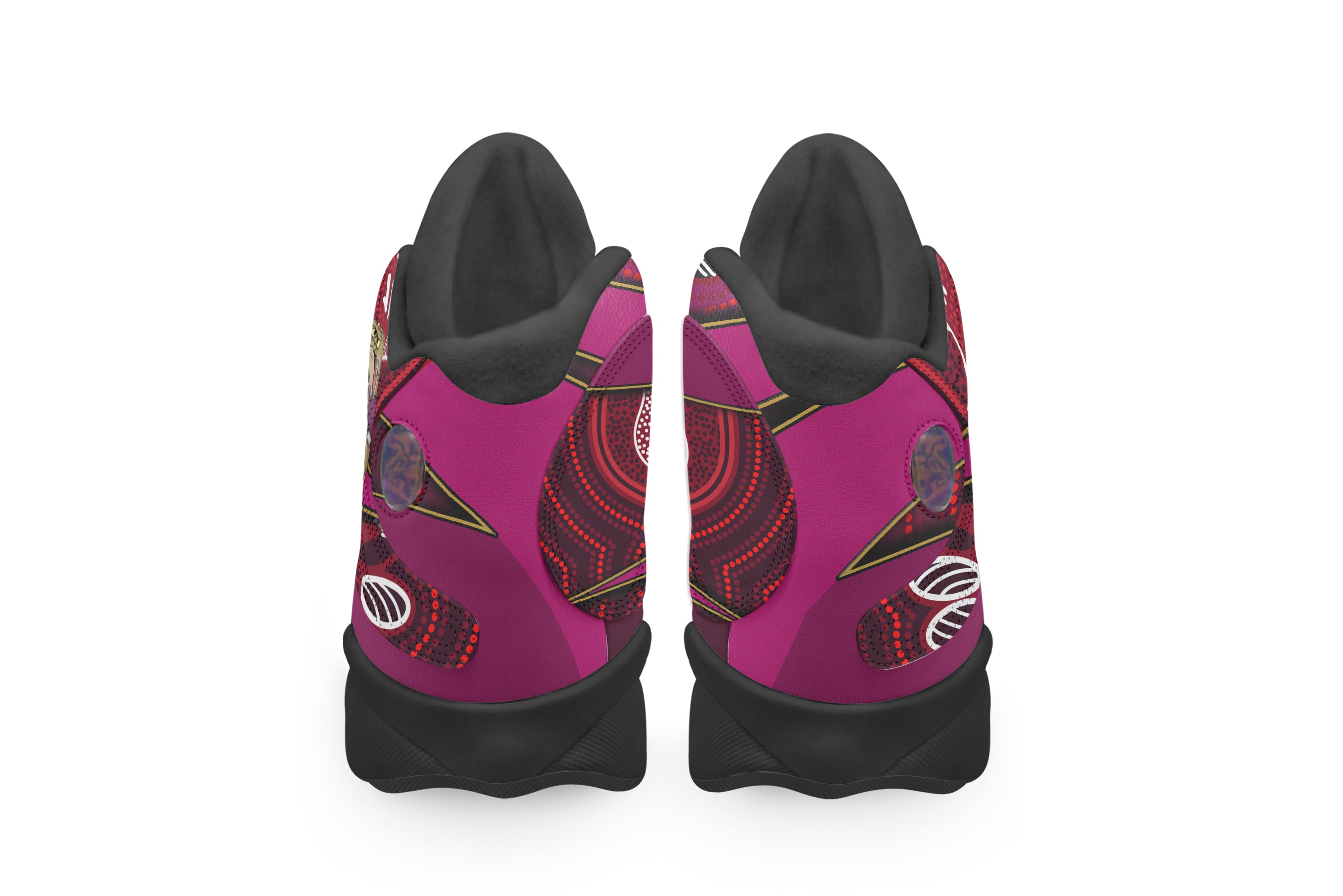 queensland-rugby-league-team-high-top-basketball-shoes-j13-queensland-maroons-mascot-aboriginal-art-state-of-origin-sneakers-j13