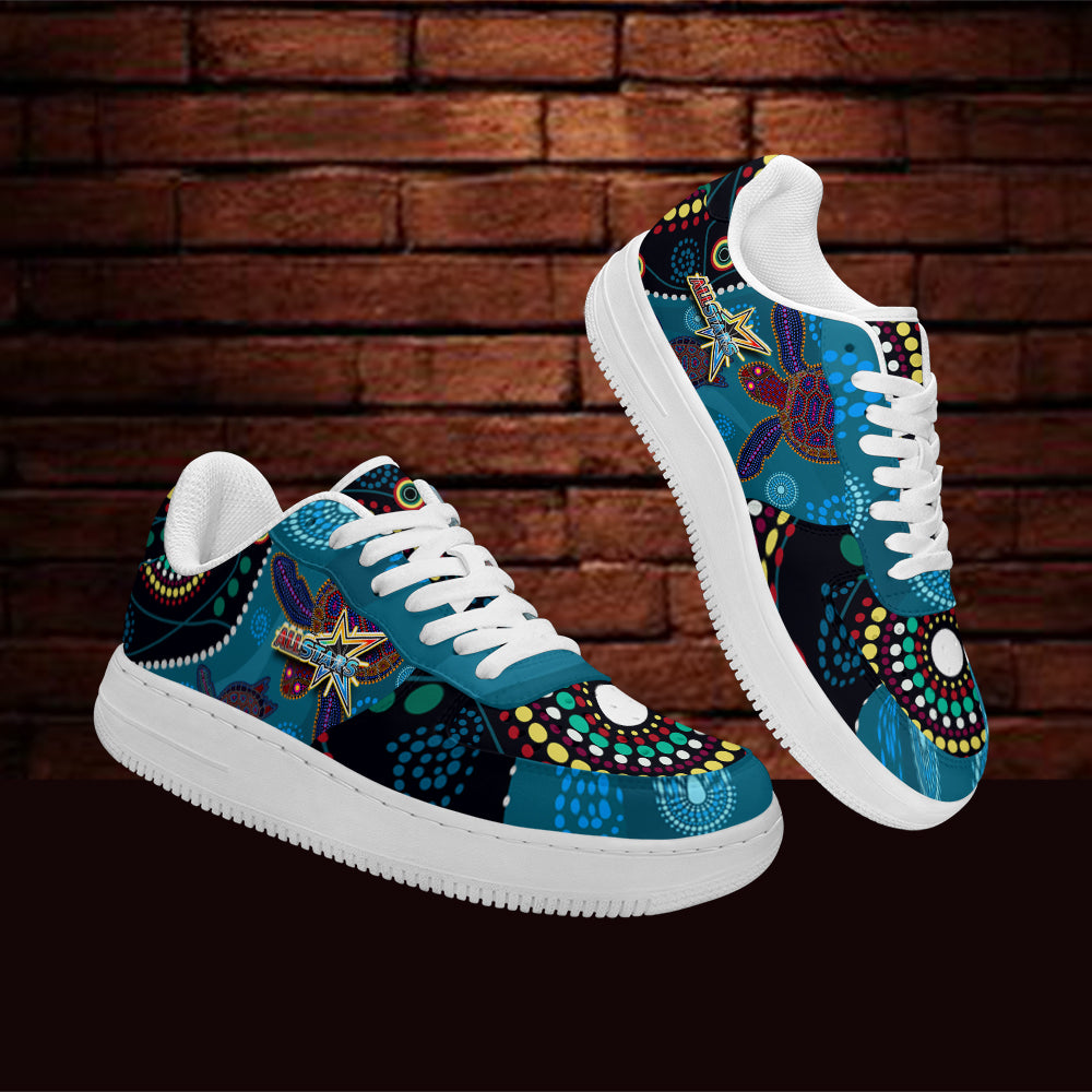 indigenous-all-stars-rugby-low-top-sneakers-f1-dreamtime-turtle-with-aboriginal-dot-painting-art-low-top-sneakers