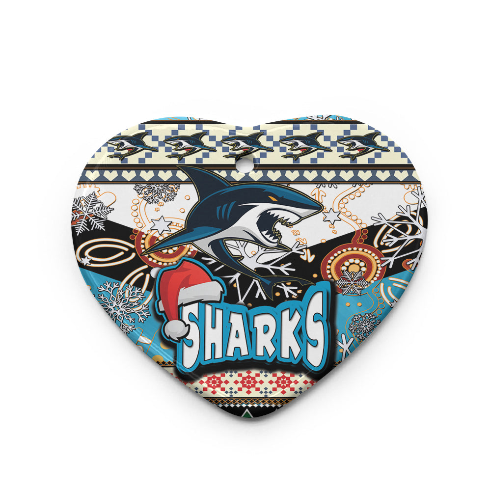 sharks-rugby-christmas-ceramic-ornament-xmas-sharks-christmas-balls-snowflake-with-aboriginal-patterns