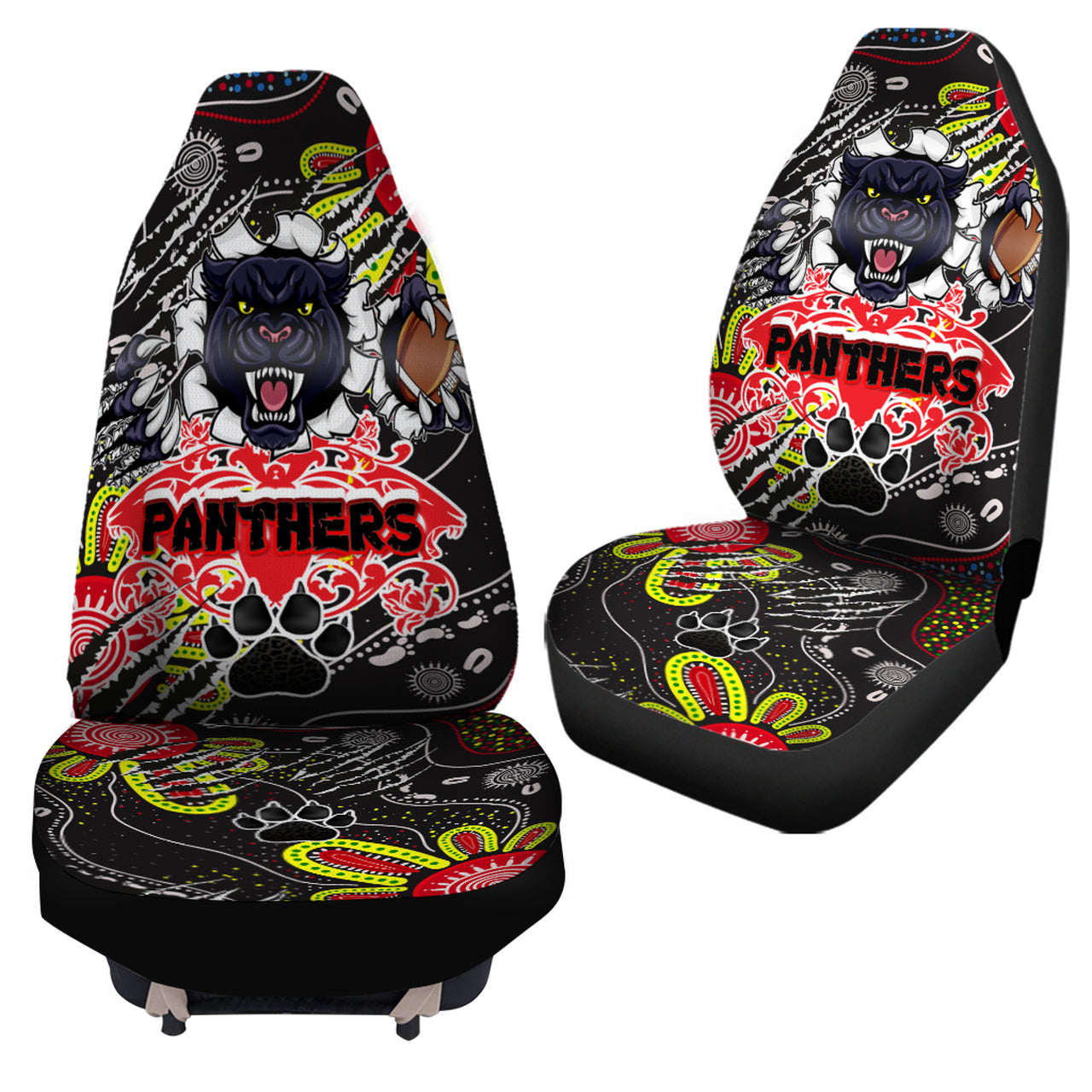 panthers-rugby-aboriginal-car-seat-cover-indigenous-super-black-panthers-scratch-style