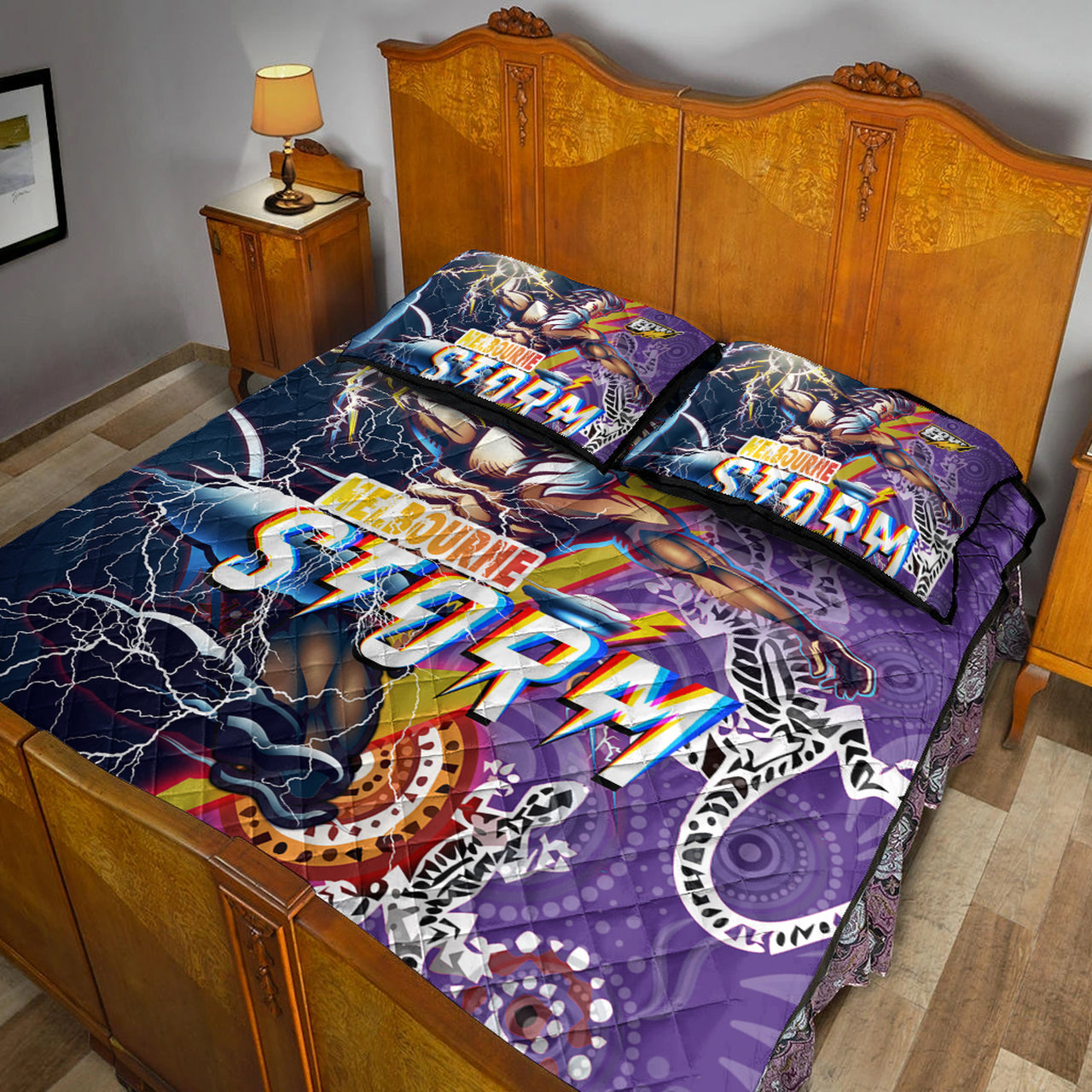 storm-aboriginal-rugby-quilt-bed-set-super-storm-thunder-power