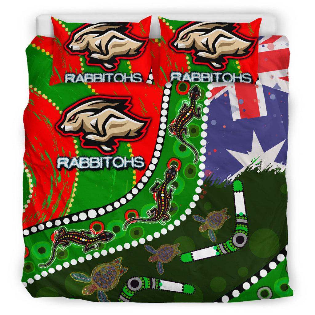 rabbitohs-aboriginal-rugby-custom-bedding-set-the-indigenous-bunniess-army