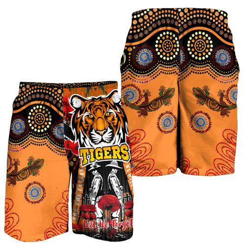 tigers-rugby-anzac-day-watercolour-men-short-custom-remembrance-west-tigers-with-poppy-flower