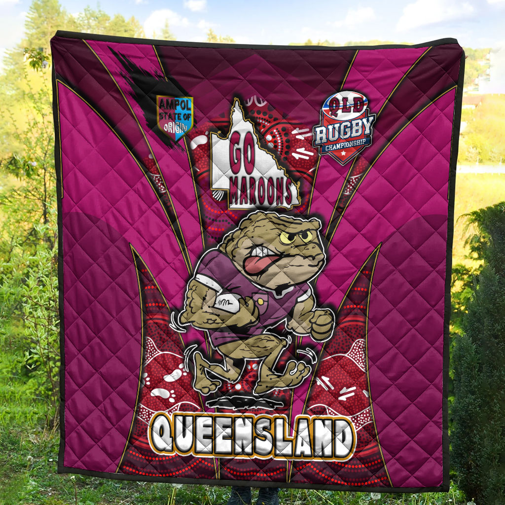 queensland-rugby-league-team-quilt-queensland-maroons-mascot-with-aboriginal-art-state-of-origin-quilt