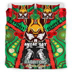rabbitohs-rugby-aboriginal-anzac-day-custom-watercolour-bedding-set-remembrance-indigenous-rabbitohs-with-poppy-flower