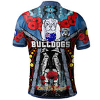 bulldogs-aboriginal-rugby-anzac-day-custom-polo-shirt-remembrance-indigenous-bulldogs-with-poppy-flower-watercolour-style