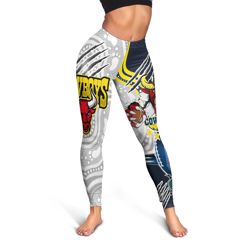 cowboys-rugby-leggings-indigenous-queensland-super-cows-with-sea-turtle-scratch-style-leggings