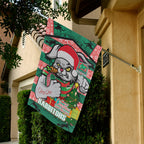 rabbitohs-christmas-rugby-custom-flag-merry-christmas-super-rabbitohs-with-rugby-ball-and-aboriginal-patterns-flag