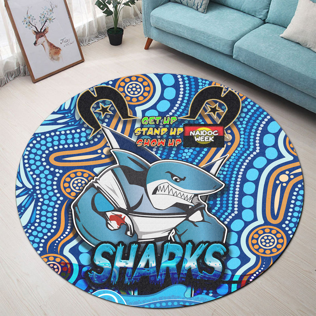 sharks-rugby-round-rug-sharks-rugby-ball-with-aboriginal-culture-and-naidoc-week-get-up-stand-up-show-up-round-rug