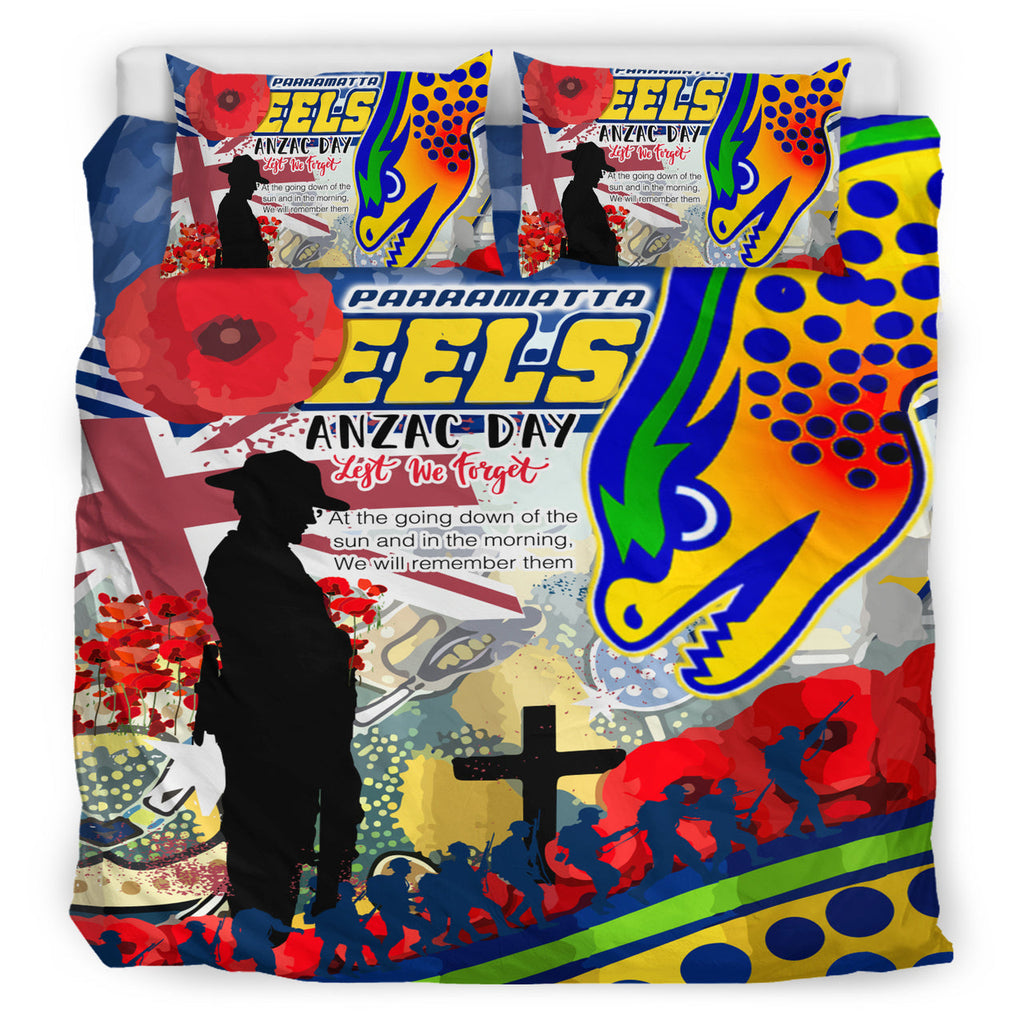 eels-rugby-australia-anzac-day-lest-we-forget-custom-bedding-set-remembrance-eels-with-anzac-poppy-watercolour-style