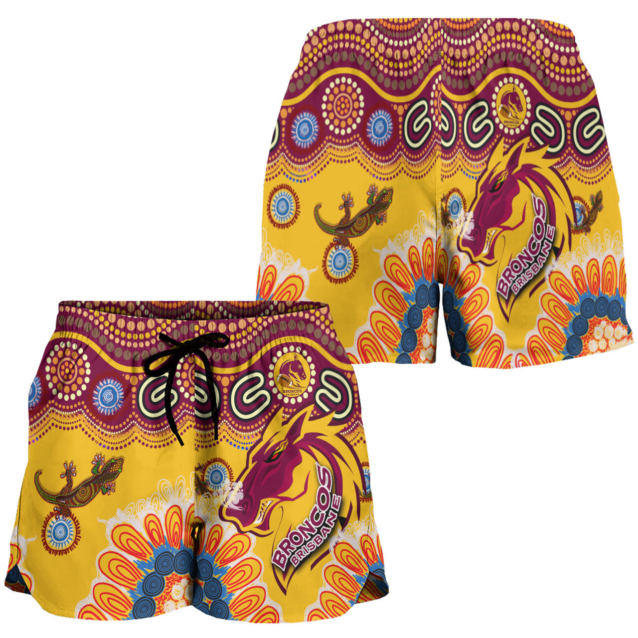 Broncos Rugby Custom Women Shorts - Super Indigenous Broncos Women Shorts
