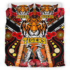 tigers-rugby-anzac-day-watercolour-bedding-set-custom-remembrance-west-tigers-with-poppy-flower