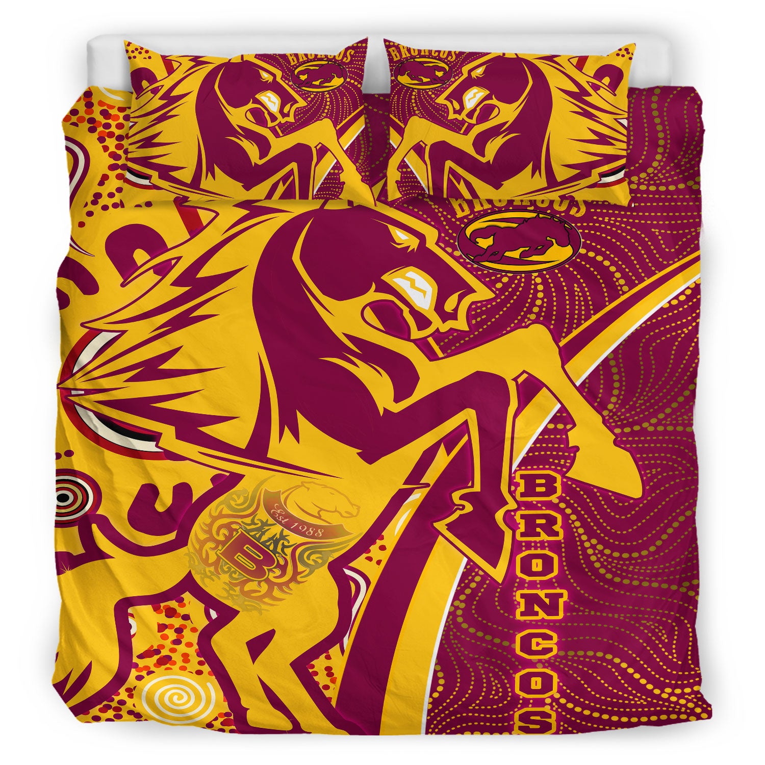 broncos-rugby-bedding-set-custom-brisbane-broncos-pride-with-tattoo-and-aboriginal-art-personalised-name-and-number-bedding-set