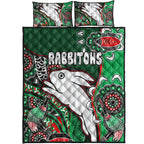 south-sydney-rabbitohs-rugby-custom-quilt-bed-set-indigenous-dreaming-rabbitohs