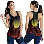 Aboriginal Women's Racerback Tank - Indigenous Flag Grunge Style - Vibe Hoodie
