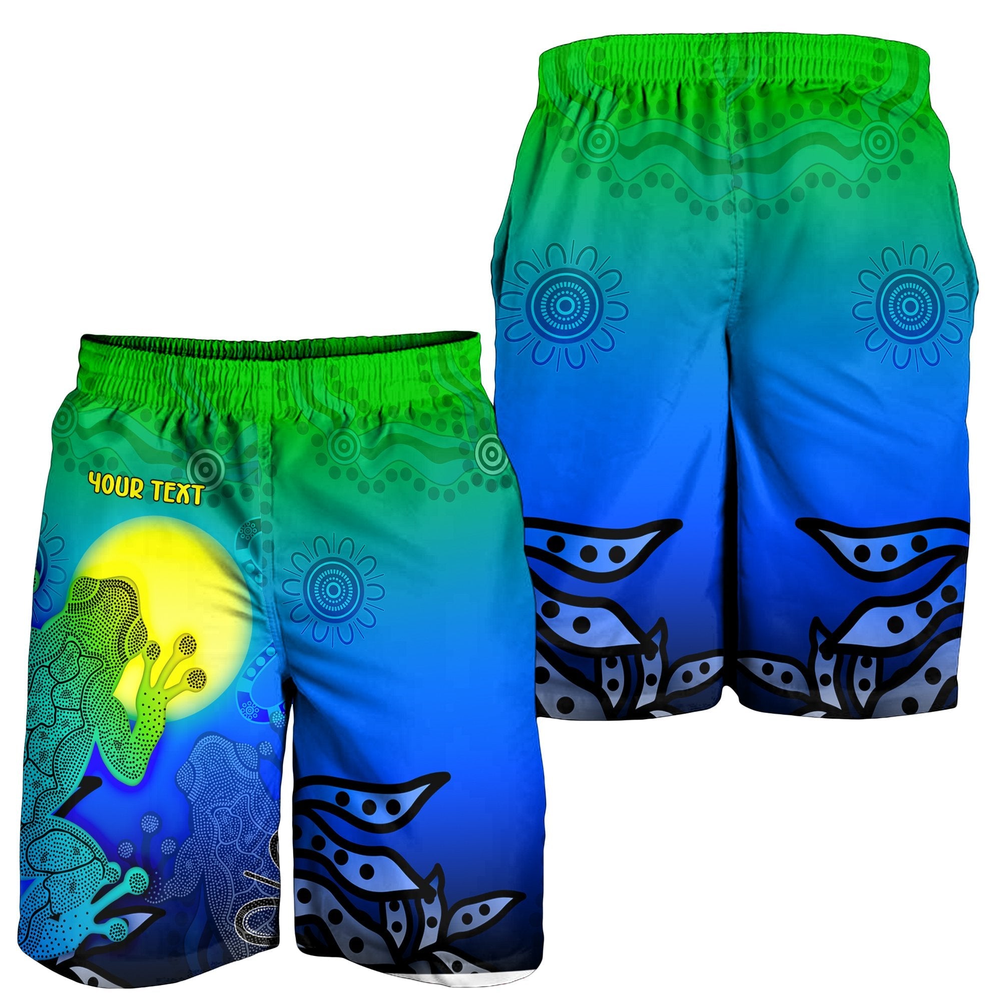 customaboriginal-mens-shorts-indigenous-frog-blue