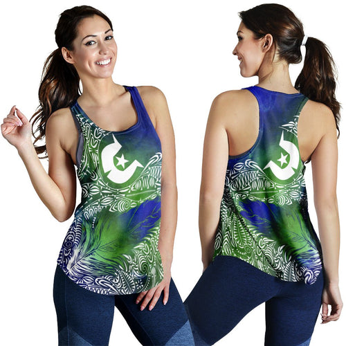 Torres Strait Islander Women's Racerback Tank - Feather Torres Aether BN15T - Vibe Hoodie