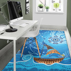 area-rug-aboriginal-view-sea-with-fish-and-boat