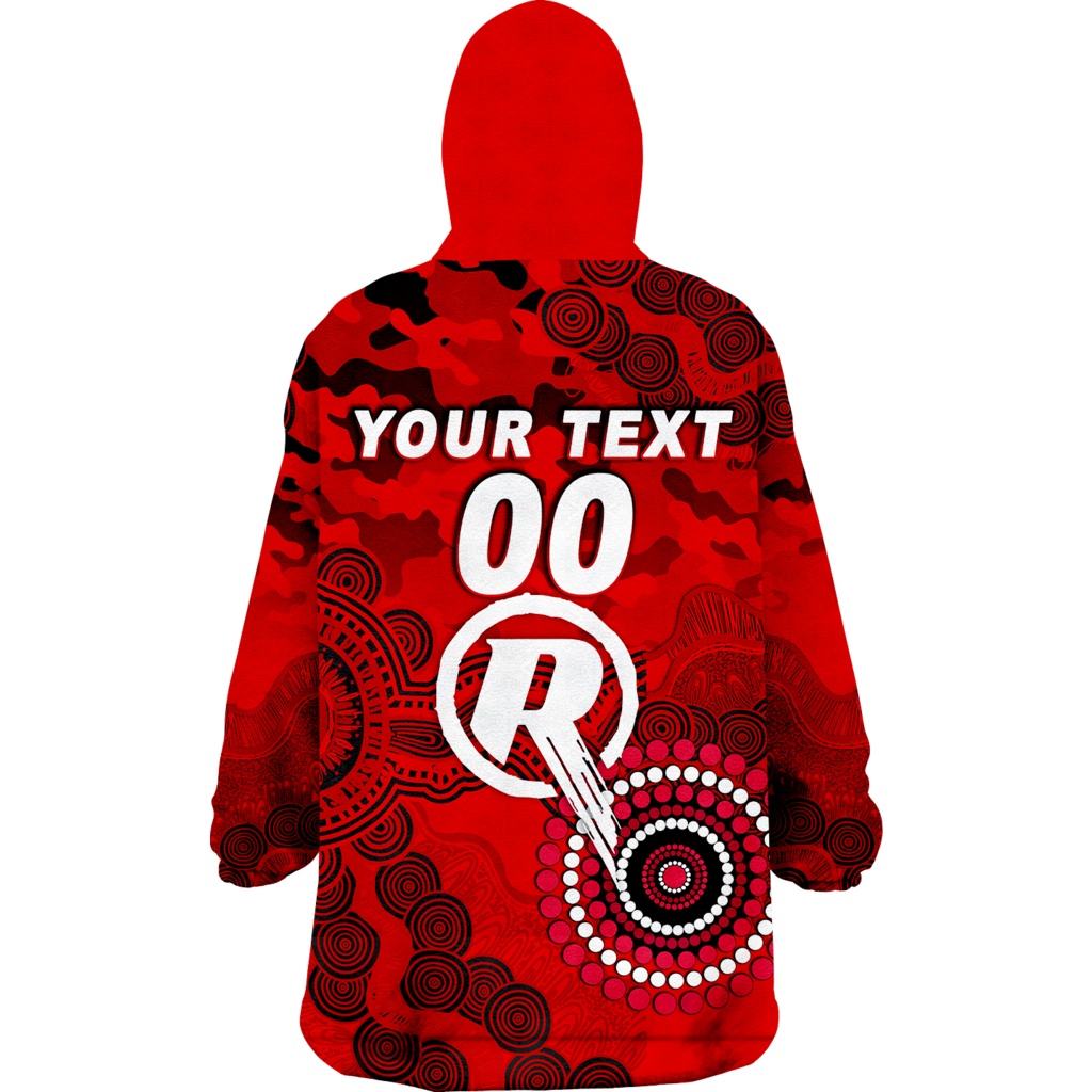 (Custom Personalised ) Melbourne Renegades ANZAC Day Aboriginal Wearable Blanket Hoodie - LT12