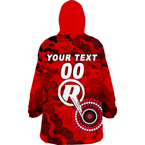 (Custom Personalised ) Melbourne Renegades ANZAC Day Aboriginal Wearable Blanket Hoodie - LT12
