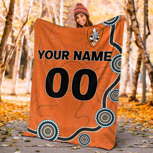 custom-personalised-brisbane-roar-blanket-indigenous-dot-painting-art
