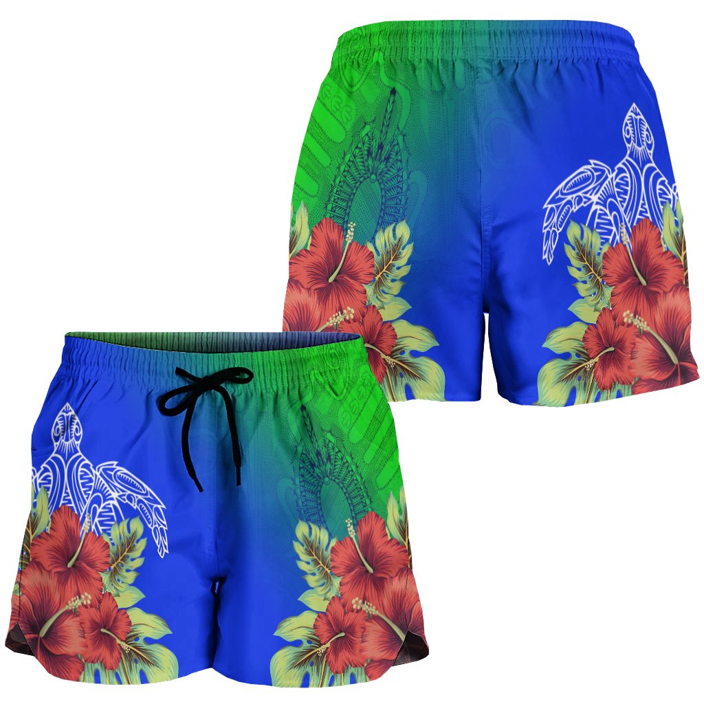 Torres Strait Islanders Women Shorts - Ocean Hibiscus - Vibe Hoodie
