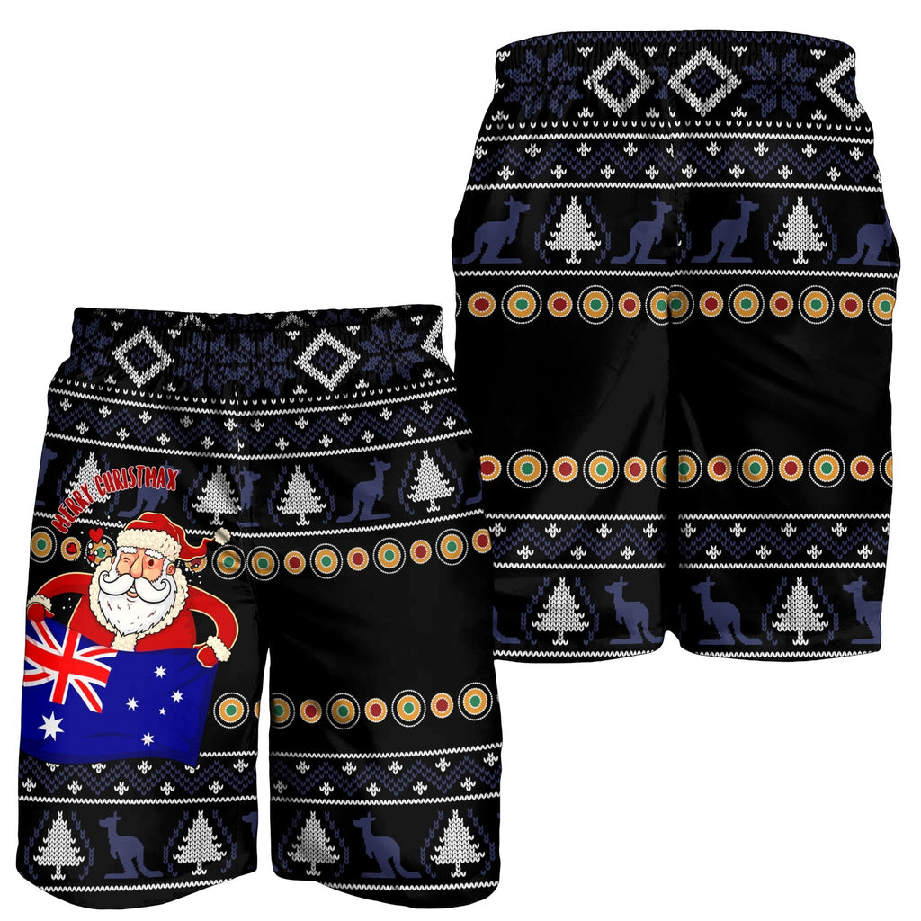 christmas-mens-short-australia-santa-claus-hold-the-flag-black