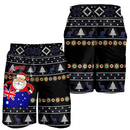 christmas-mens-short-australia-santa-claus-hold-the-flag-black